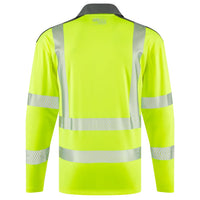 Leo Workwear Georgeham Leo Ecoviz Coolmax High Performance Sleeved Polo Shirt Hi Vis Work Top