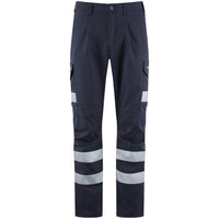 Leo Workwear Winsford Leo Ecoviz Lightweight Polyester Stretch Cargo Trouser Hi Vis Class1
