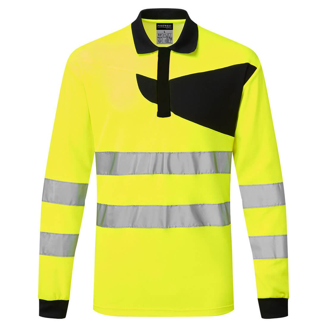 Portwest PW2 Hi-Vis Long Sleeve Polo Shirt