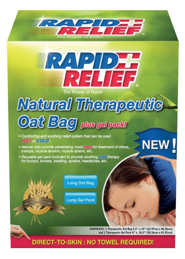 Rapid Relief Natural Therapeutic Oat Bag with Gel Pack (Long)