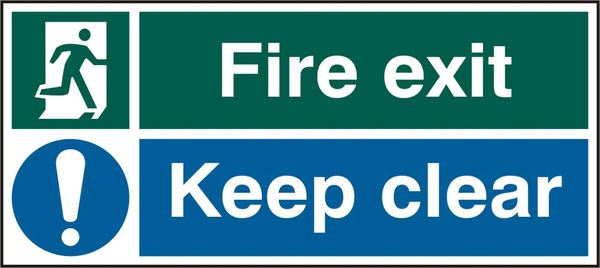 Beeswift Fire Exit Keep Clear Rigid PVC Sign - 400 x 200mm (5 Pack)