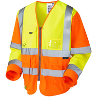 Leo Workwear Wrafton Leo Ecoviz Superior Sleeved Waistcoat Recycled Hi Vis