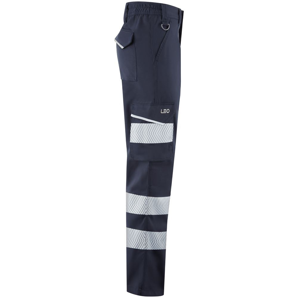 Leo Workwear Winswell Leo Ecoviz Womens Lightweight Polyester Stretch Cargo Trouser Hi Vis