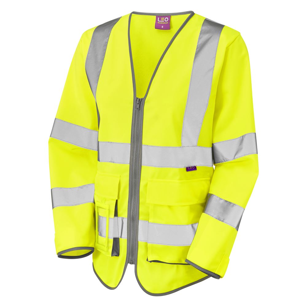 Leo Workwear Beaworthy Leo Ecoviz Womens Sleeved Superior Waistcoat Hi Vis