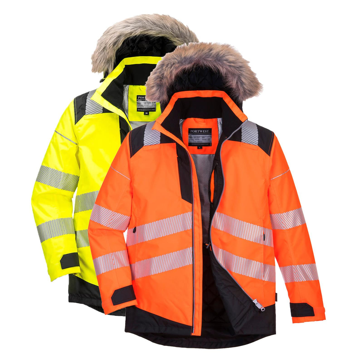 Portwest PW3 Hi-Vis Winter Parka Jacket