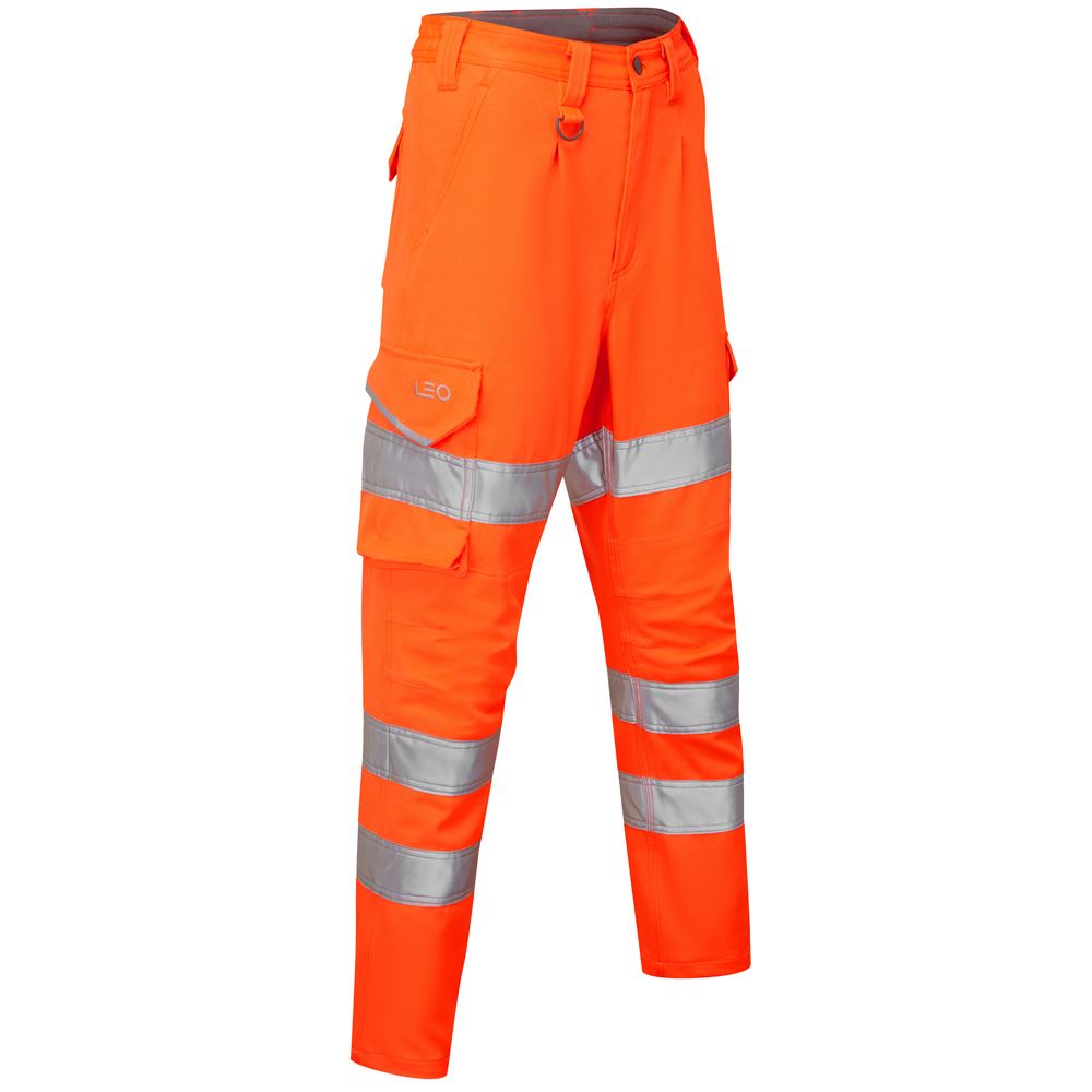 Leo Workwear Beckamoor Leo Ecoviz Womens Stretch Cargo Trouser Hi Vis