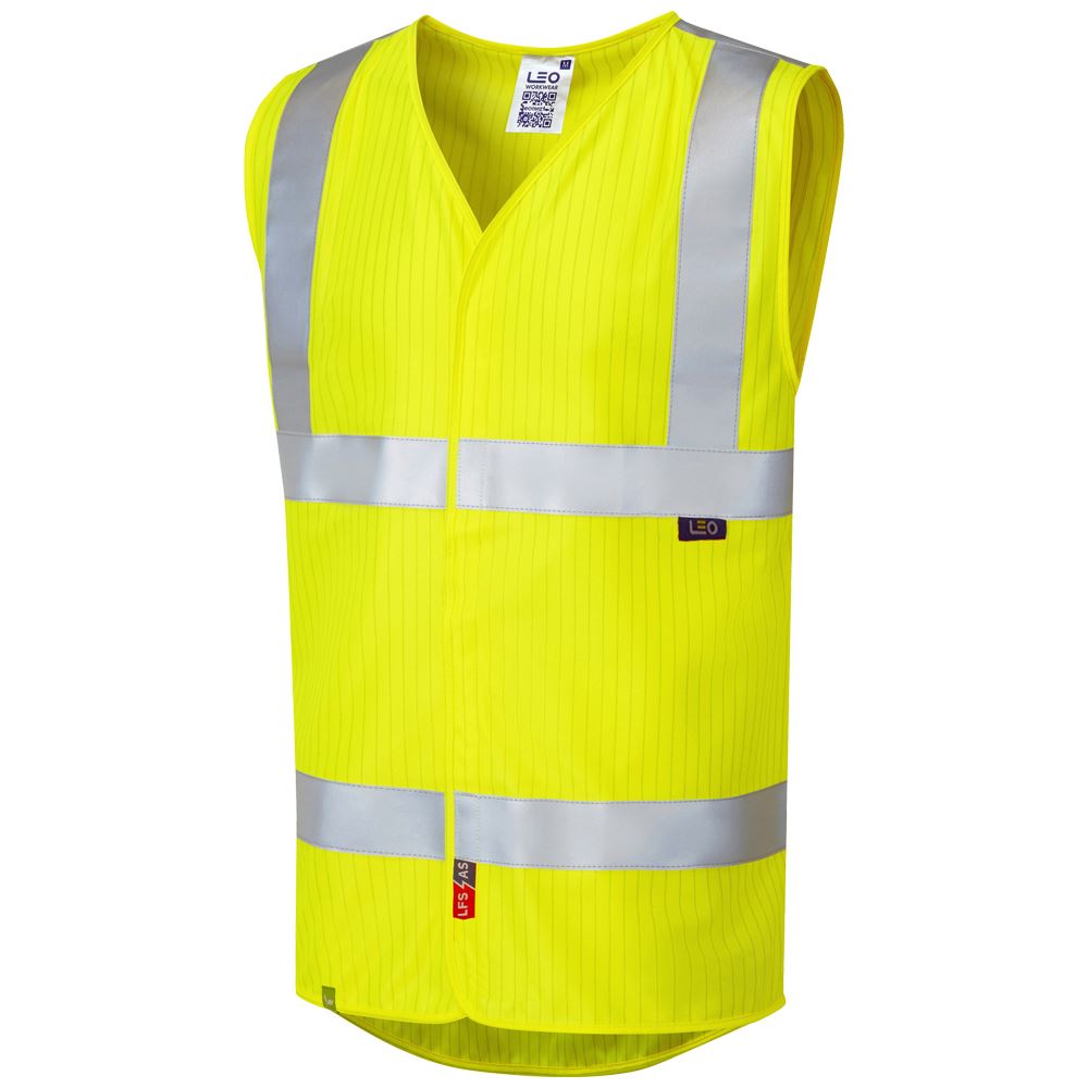 Leo Workwear Clifton Leo Ecoviz Lfs/As Waistcoat  (En 14116 & En 1149) Reflective Hi Vis