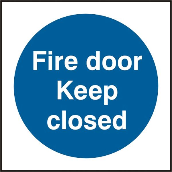 Beeswift Fire Door Keep Closed Self Adhesive Vinyl Sign - 150 x 150mm (5 Pack)