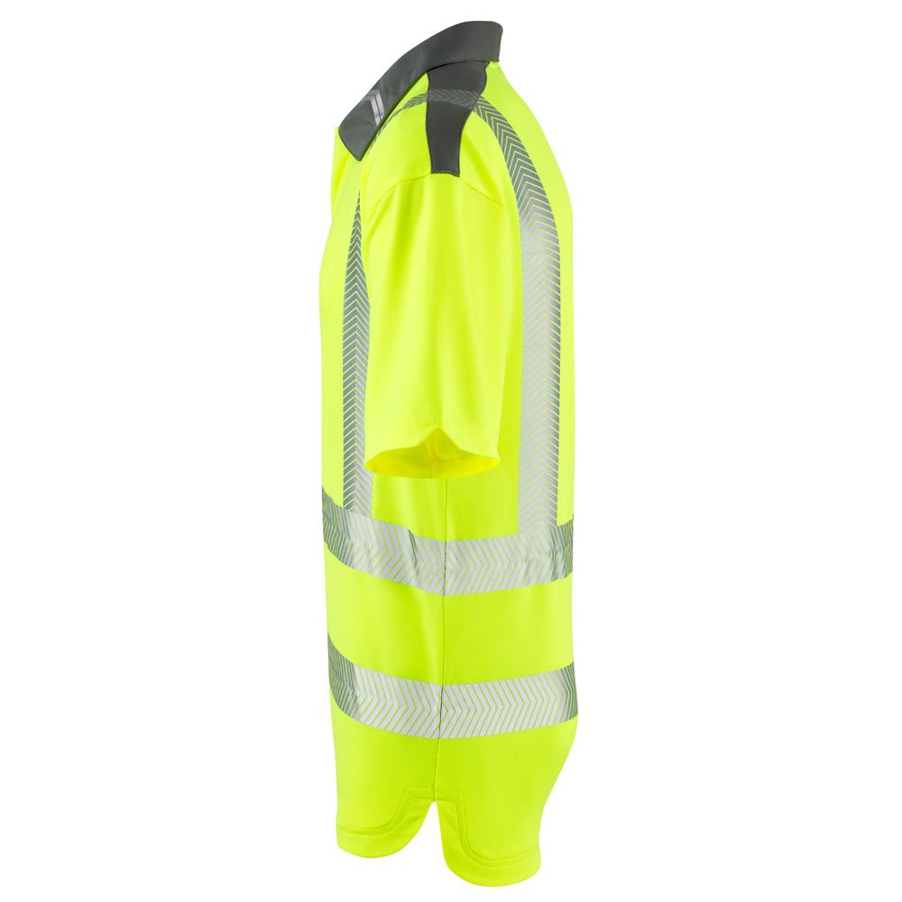 Leo Workwear Trimstone Leo Ecoviz Coolmax High Performance Polo Shirt Hi Vis Railway
