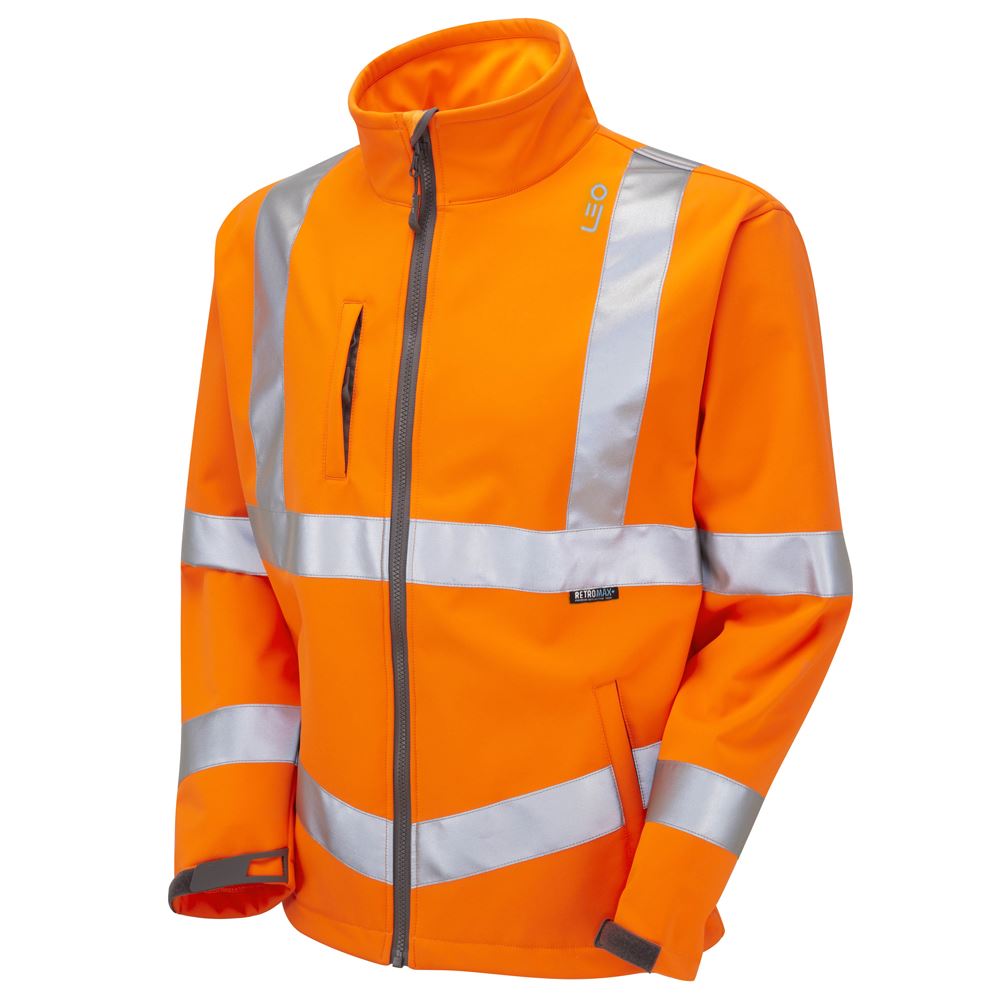 Leo Workwear Buckland Leo Ecoviz Softshell Jacket Hi Vis