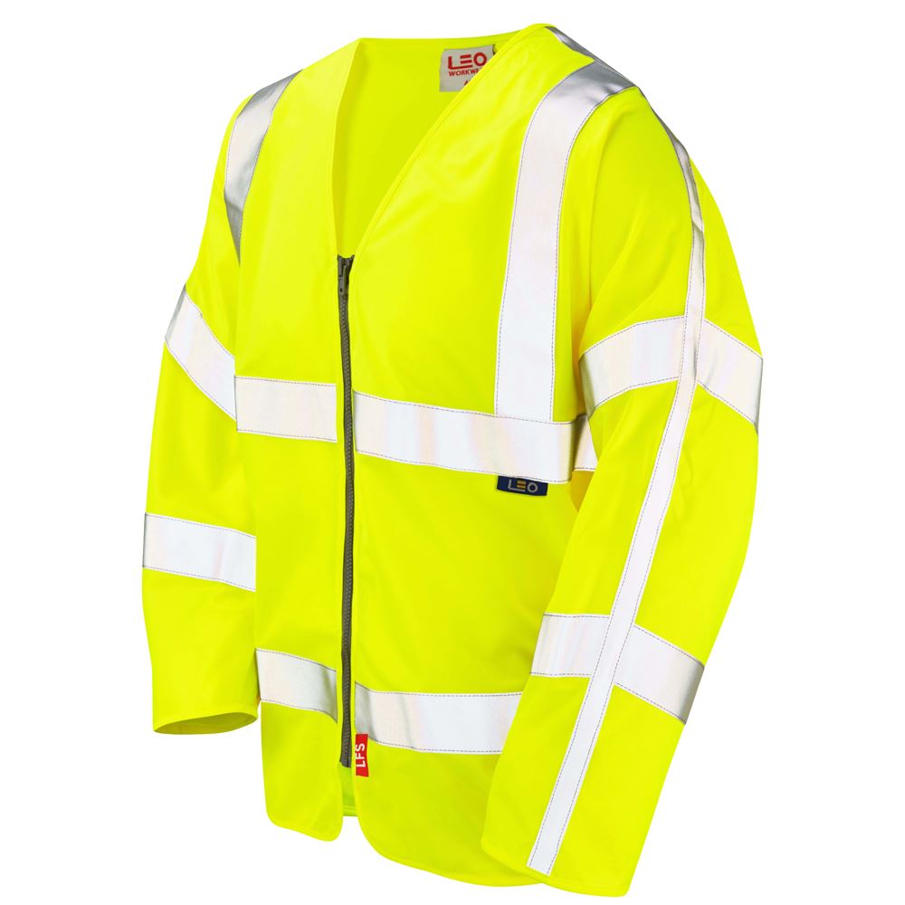 Leo Workwear Merton Leo Ecoviz Lfs Zipped Sleeved Waistcoat (En 14116)