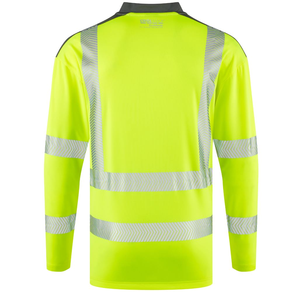 Leo Workwear Watermouth Leo Ecoviz Coolmax High Performance Sleeved T-Shirt Hi Vis