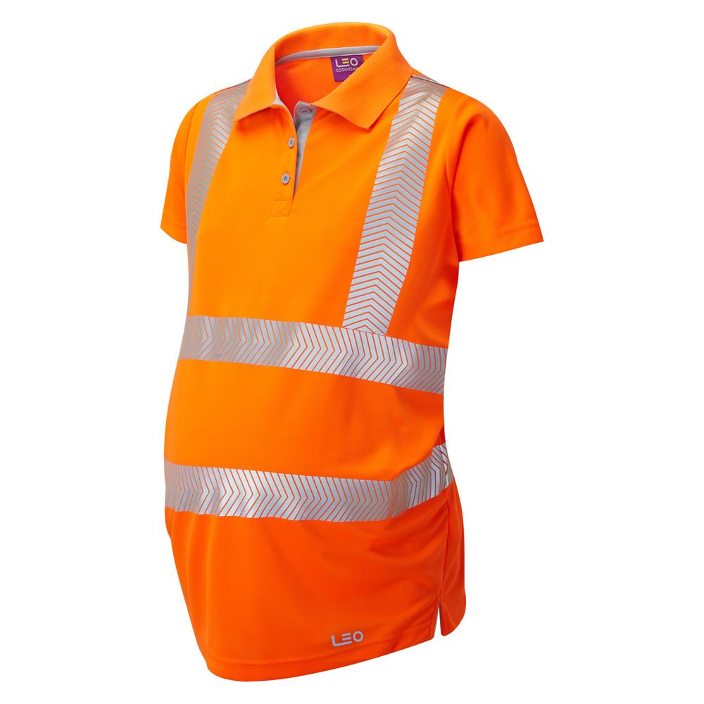 Leo Workwear Lovacott Leo Ecoviz Performance+ Maternity Polo Shirt Recycled Sustainable