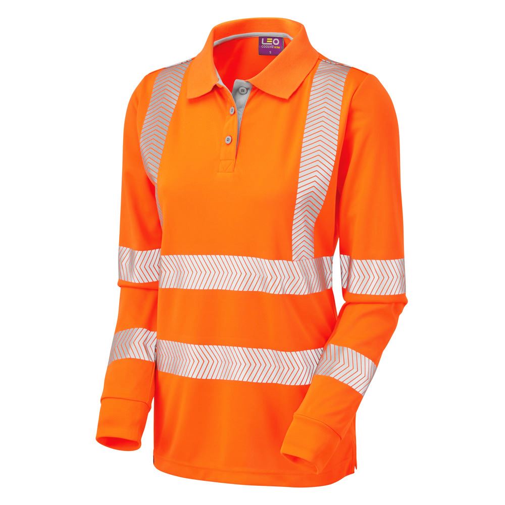 Leo Workwear Pollyfield Leo Ecoviz Performance+ Womens Sleeved Polo Shirt