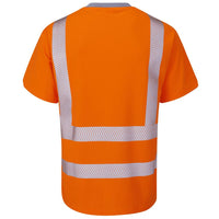 Leo Workwear Larkstone Leo Ecoviz Performance+ T-Shirt Hi Vis Rail Spec