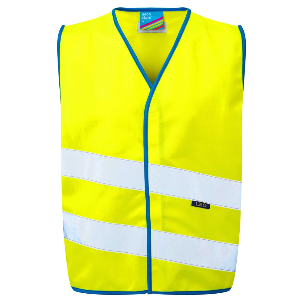 Leo Workwear Neonstars Leo Ecoviz Childrens Waistcoat (En 17353) Hi Vis