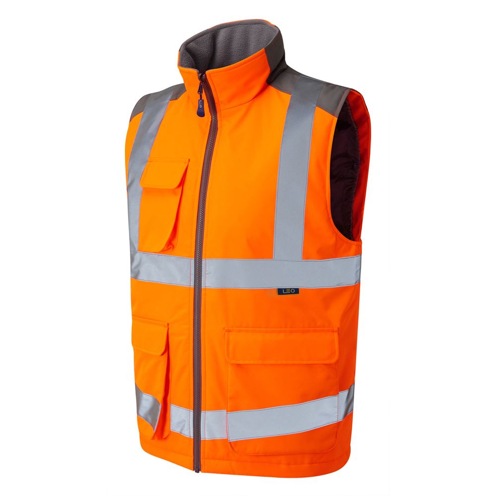 Leo Workwear Torrington Leo Ecoviz Bodywarmer Hi Vis
