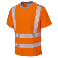 Leo Workwear Larkstone Leo Ecoviz Performance+ T-Shirt Hi Vis Rail Spec