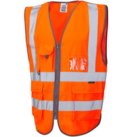 Leo Workwear Barnstaple Leo Ecoviz Rail Superior Waistcoat Hi Vis