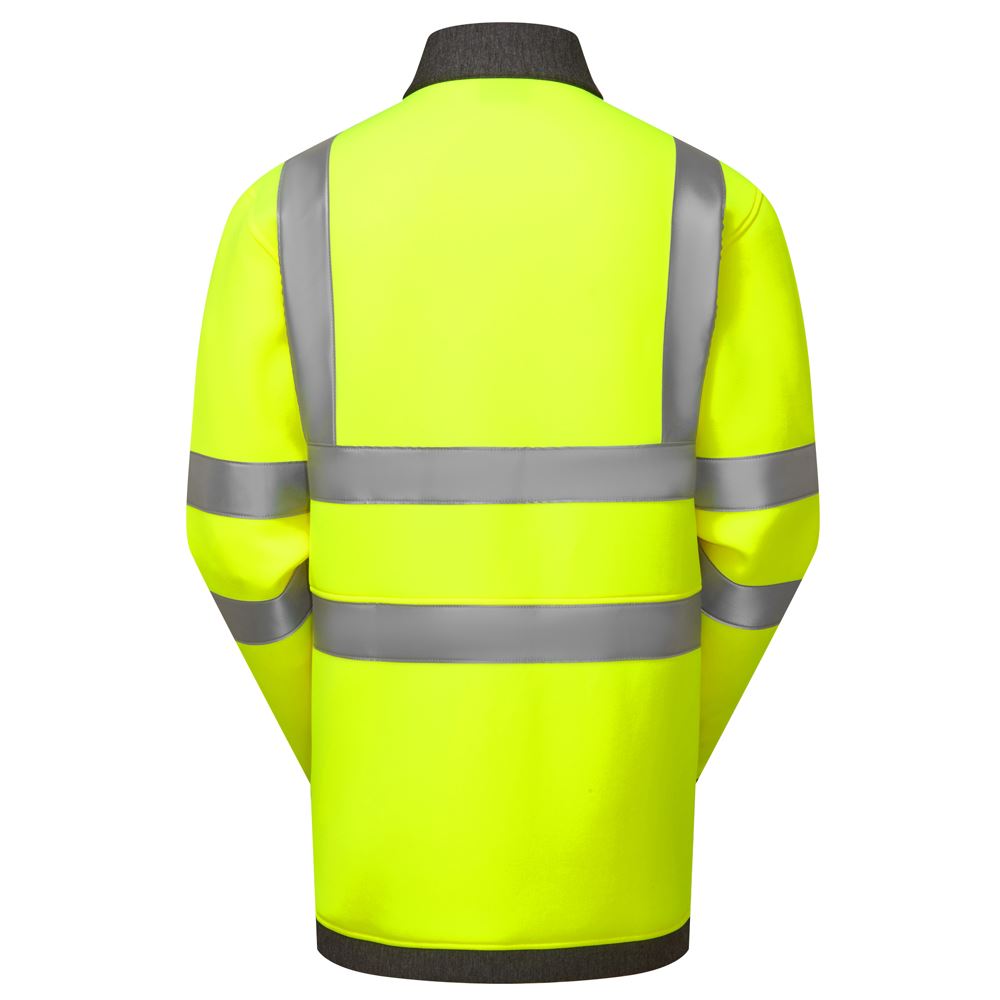 Leo Workwear Arganite Leo Ecoviz Zipped Sweatshirt Hi Vis