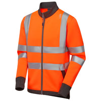 Leo Workwear Arganite Leo Ecoviz Zipped Sweatshirt Hi Vis