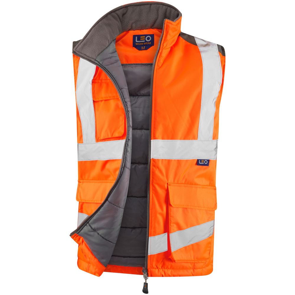 Leo Workwear Torrington Leo Ecoviz Bodywarmer Hi Vis
