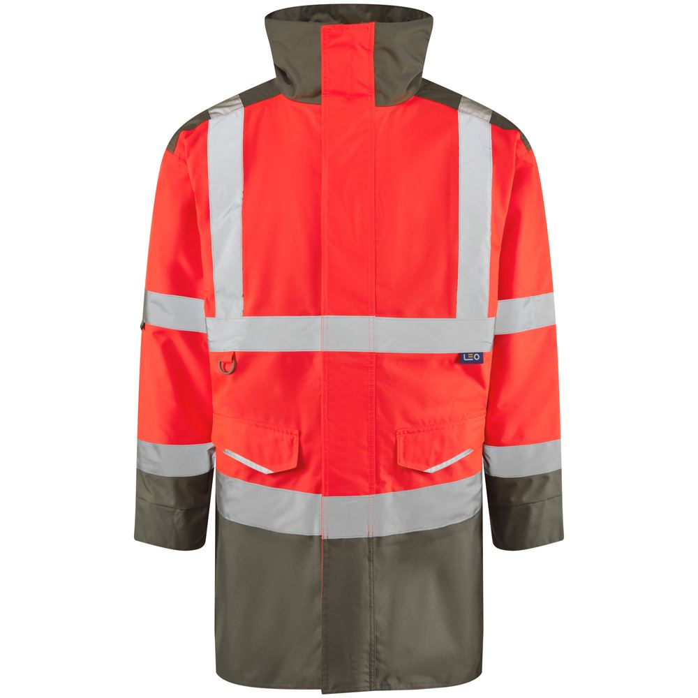 Leo Workwear Tawstock Leo Ecoviz 4K Baffle Lined Anorak Waterproof Jacket Coat