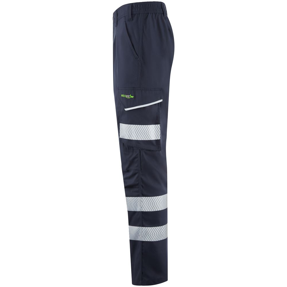 Leo Workwear Winsford Leo Ecoviz Lightweight Polyester Stretch Cargo Trouser Hi Vis Class1