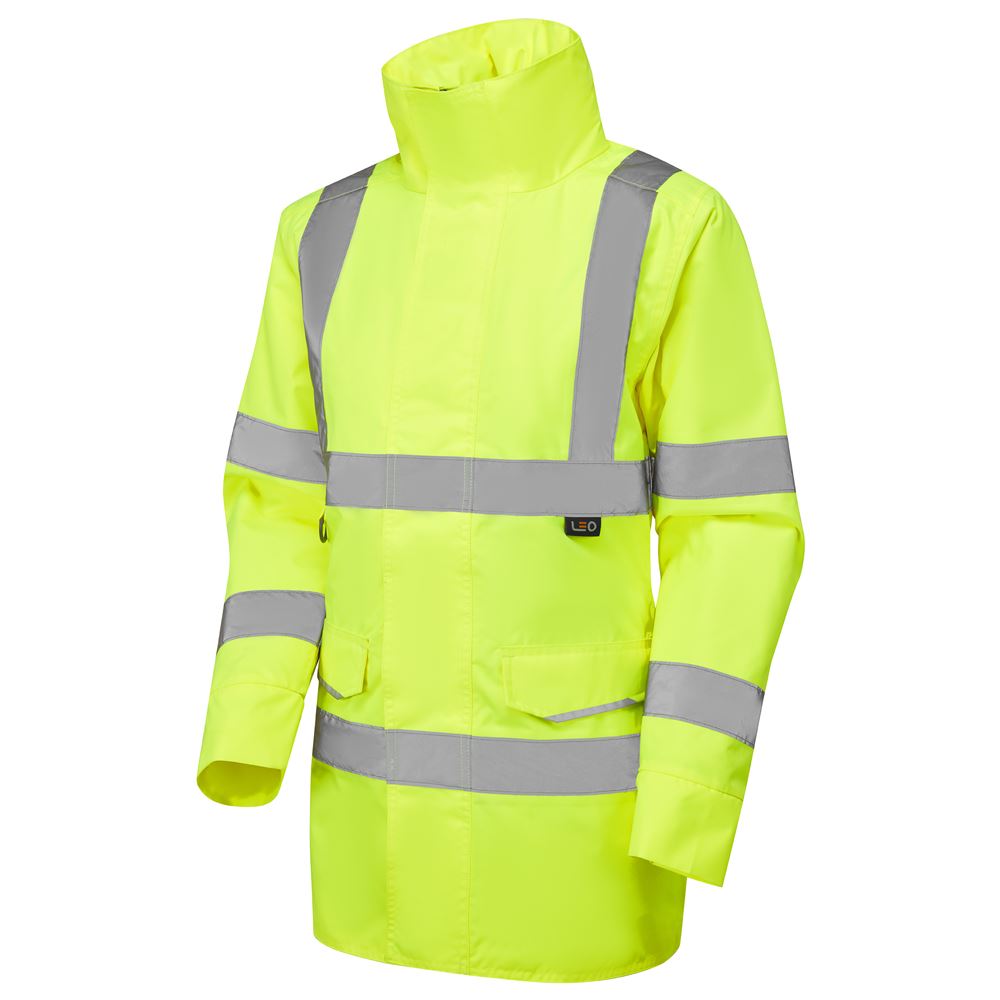 Leo Workwear Cheristow Leo Ecoviz 4K Womens Baffle Lined Anorak Hi Vis Coat
