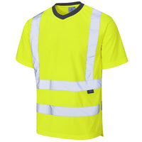 Leo Workwear Braunton Leo Ecoviz Performance T-Shirt Hi Vis