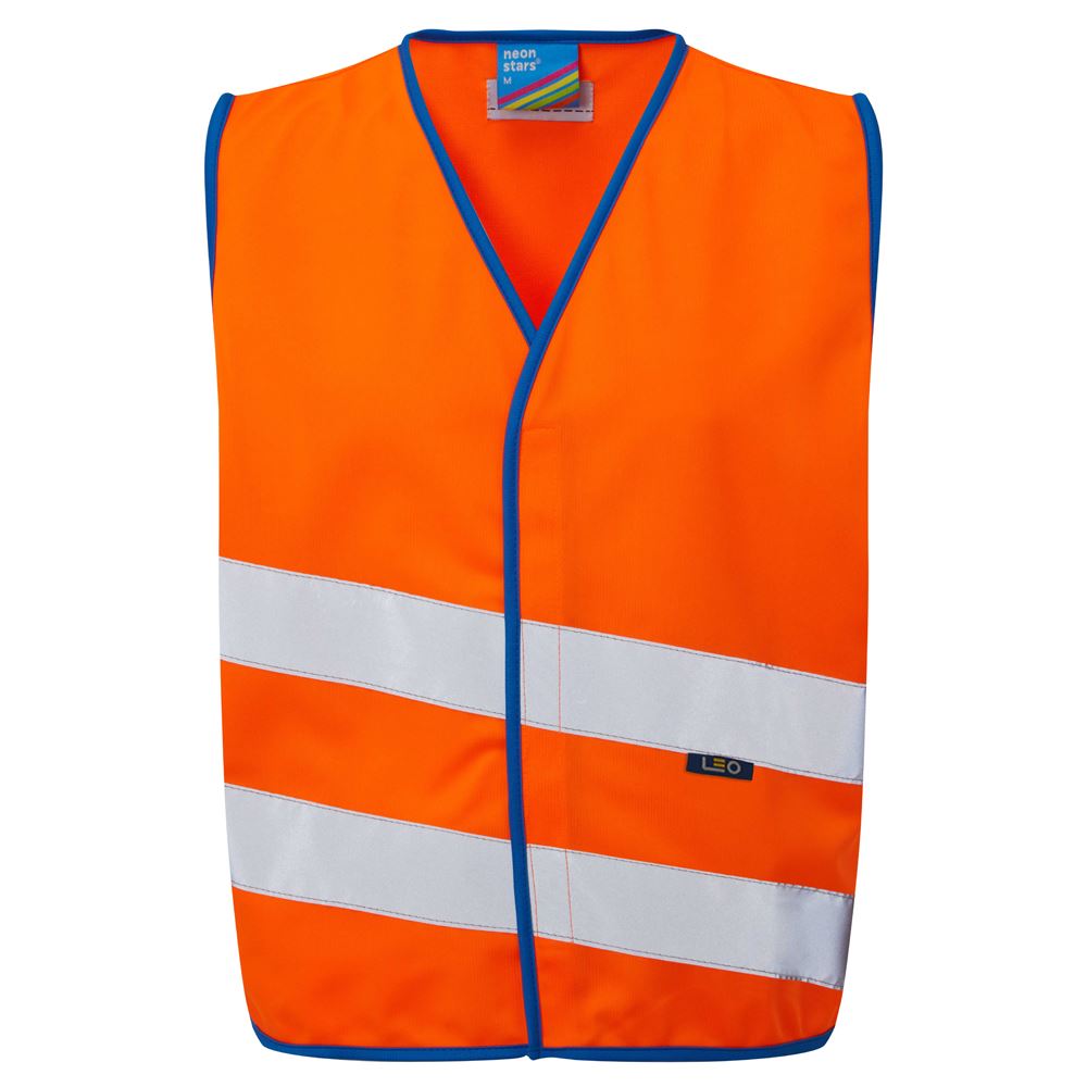Leo Workwear Neonstars Leo Ecoviz Childrens Waistcoat (En 17353) Hi Vis