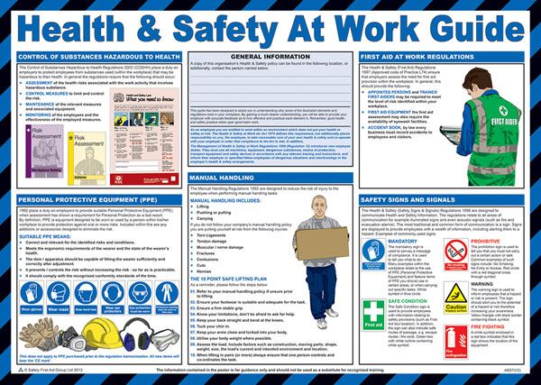 Beeswift Health and Safety at Work Poster (A2)