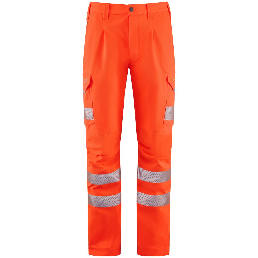 Leo Workwear Winsford Leo Ecoviz Lightweight Polyester Stretch Cargo Trouser Hi Vis Class1