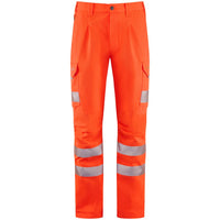 Leo Workwear Winsford Leo Ecoviz Lightweight Polyester Stretch Cargo Trouser Hi Vis Class1