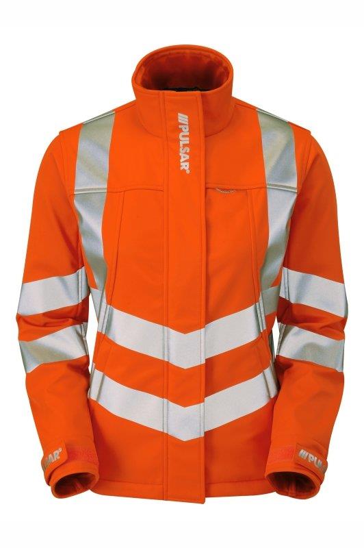 Pulsar Protect Hi Vis Womens Softshell - Recycled Content (Orange)