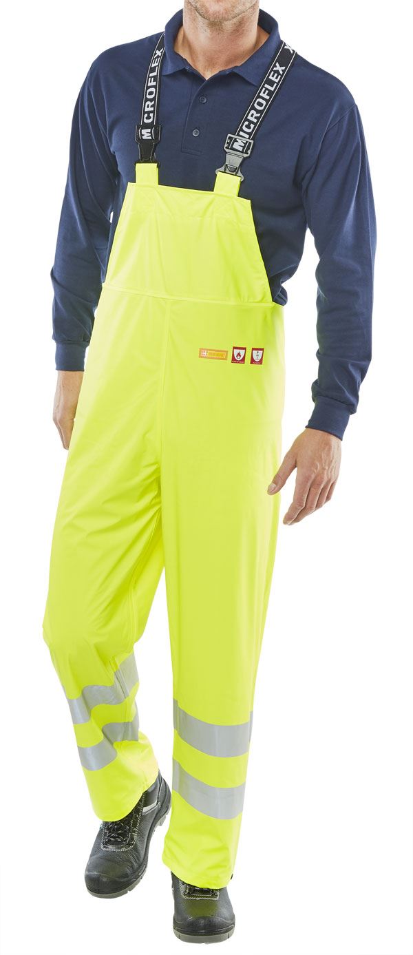 Beeswift Hi Vis Flame Resistant Anti-Static Bib & Brace