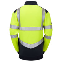 Leo Workwear Tapeley Leo Ecoviz Dual Colour 1/4 Zip Sweatshirt Class 2 Comfort Hi Vis
