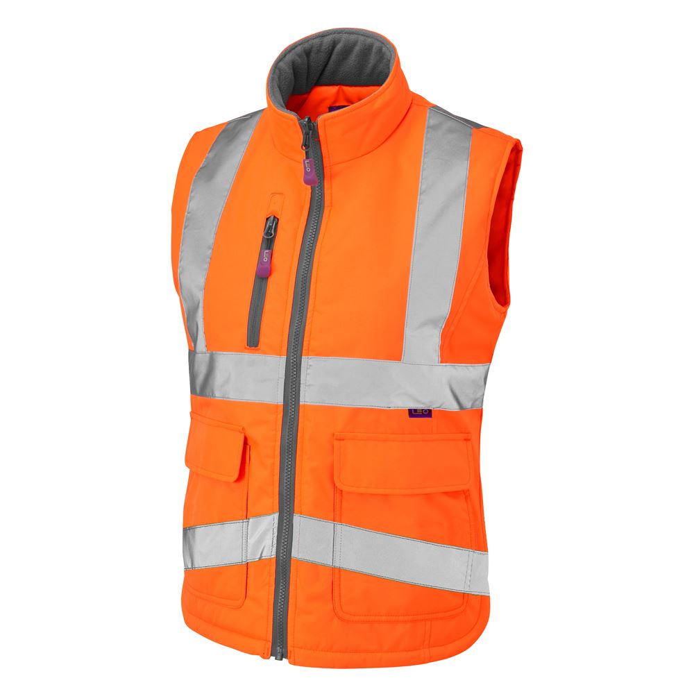 Leo Workwear Sandymere Leo Ecoviz Womens Bodywarmer Hi Vis