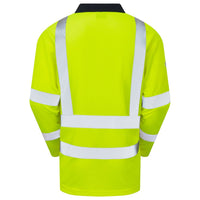 Leo Workwear Swimbridge Leo Ecoviz Comfort Sleeved Polo Shirt Hi Vis