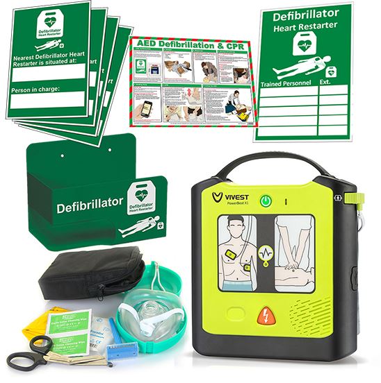 Vivest Powerbeat Semi Automatic Defibrillator Indoor Package