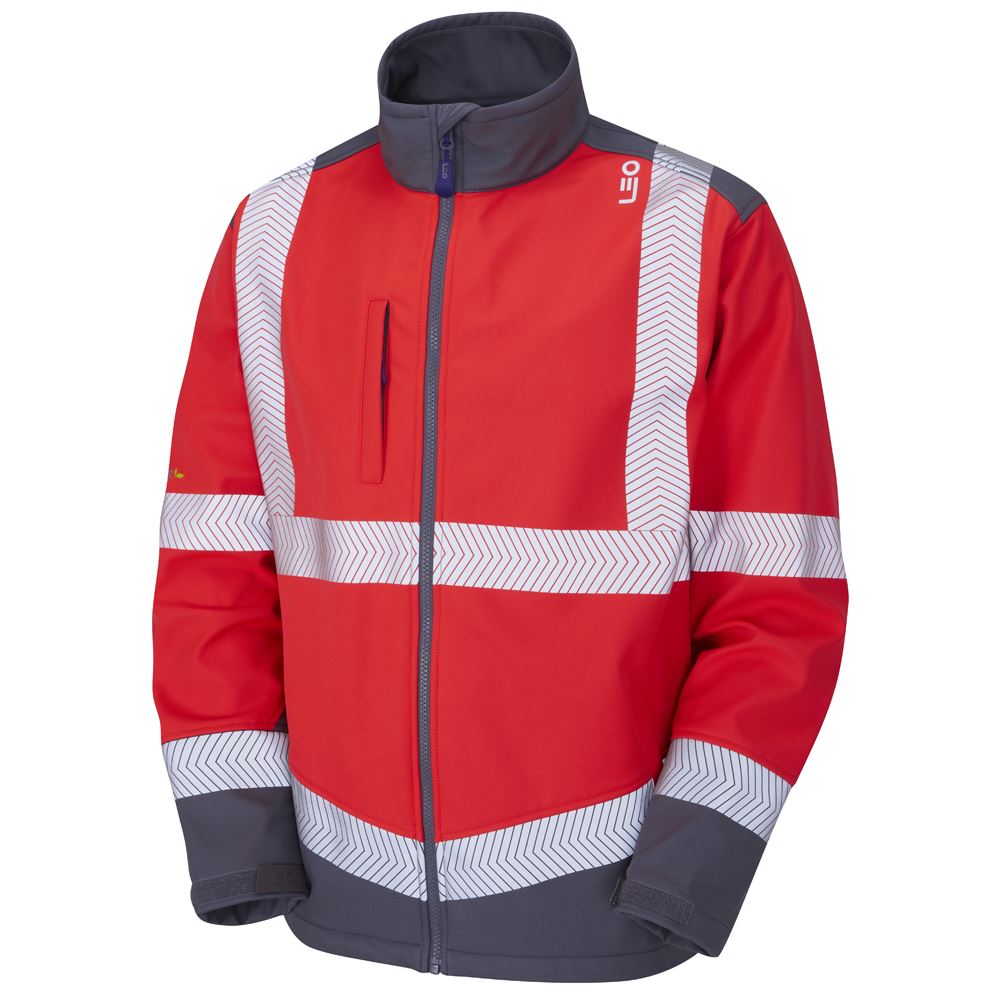 Leo Workwear Bowden Leo Ecoviz Softshell Jacket Hi Vis