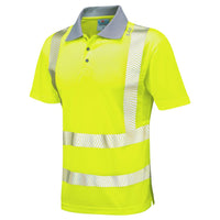 Leo Workwear Woolacombe Leo Ecoviz Performance+ Polo Shirt Hi Vis
