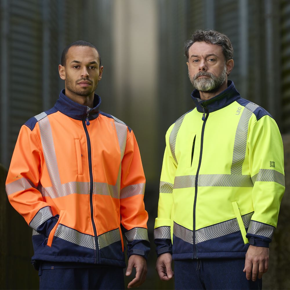 Leo Workwear Bowden Leo Ecoviz Softshell Jacket Hi Vis