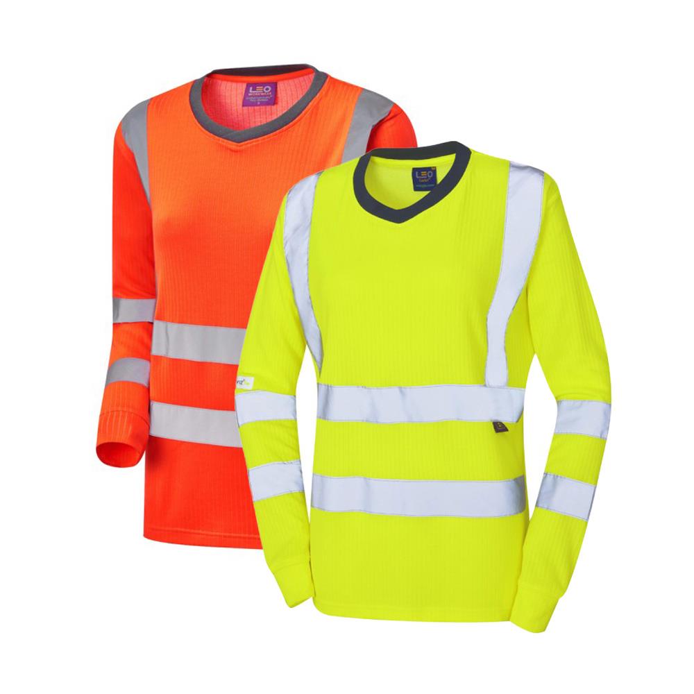 Leo Workwear Lydford Leo Ecoviz Comfort Womens Sleeved T-Shirt