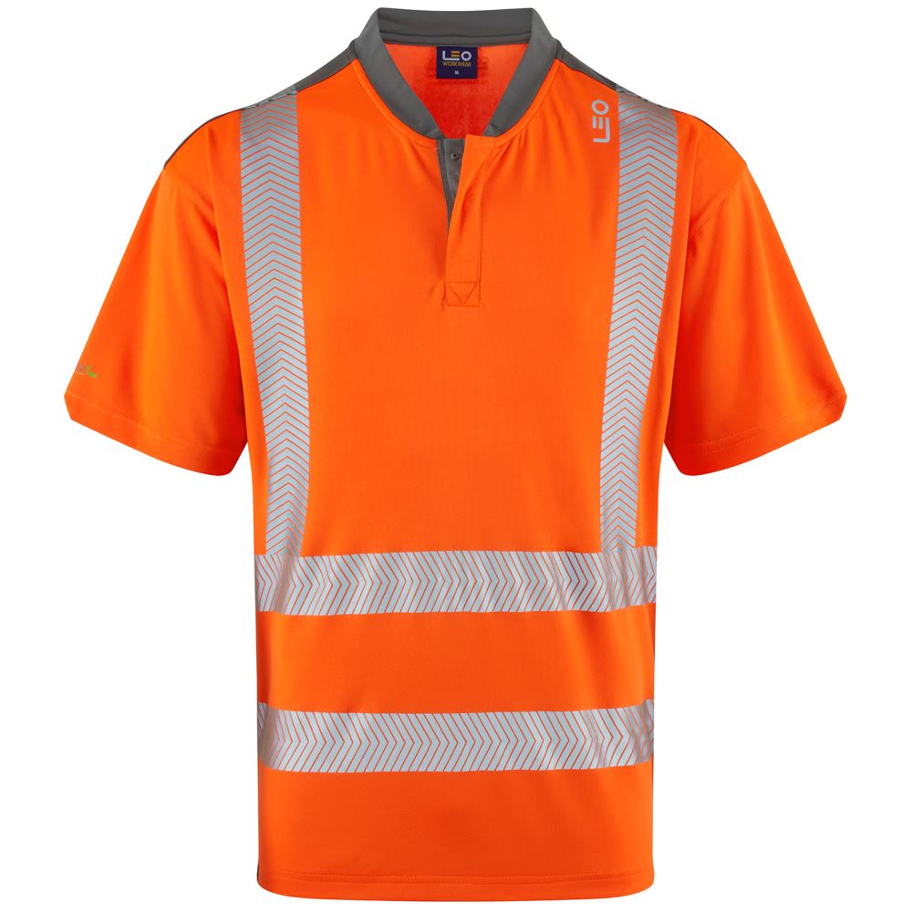Leo Workwear Putsborough Leo Ecoviz Coolmax High Performance T-Shirt Hi Vis Traffic