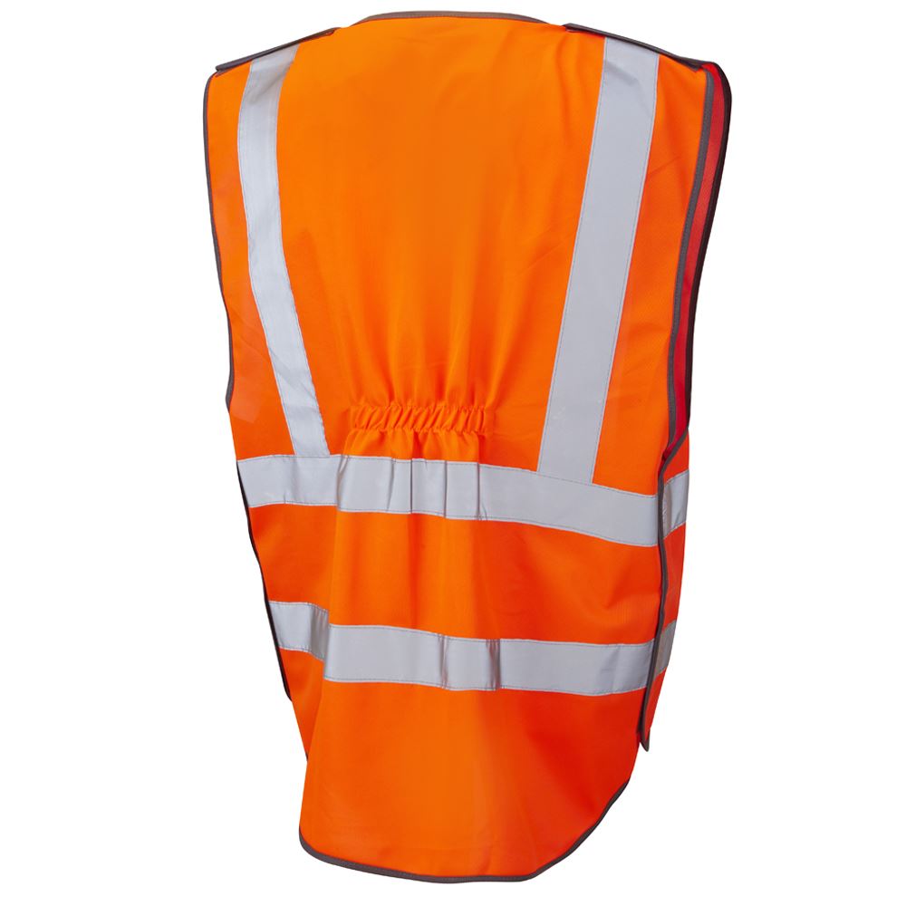 Leo Workwear Barnstaple Leo Ecoviz Rail Superior Waistcoat Hi Vis