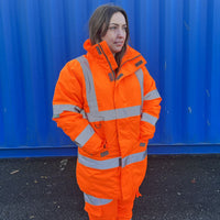 Leo Workwear Cheristow Leo Ecoviz 4K Womens Baffle Lined Anorak Hi Vis Coat