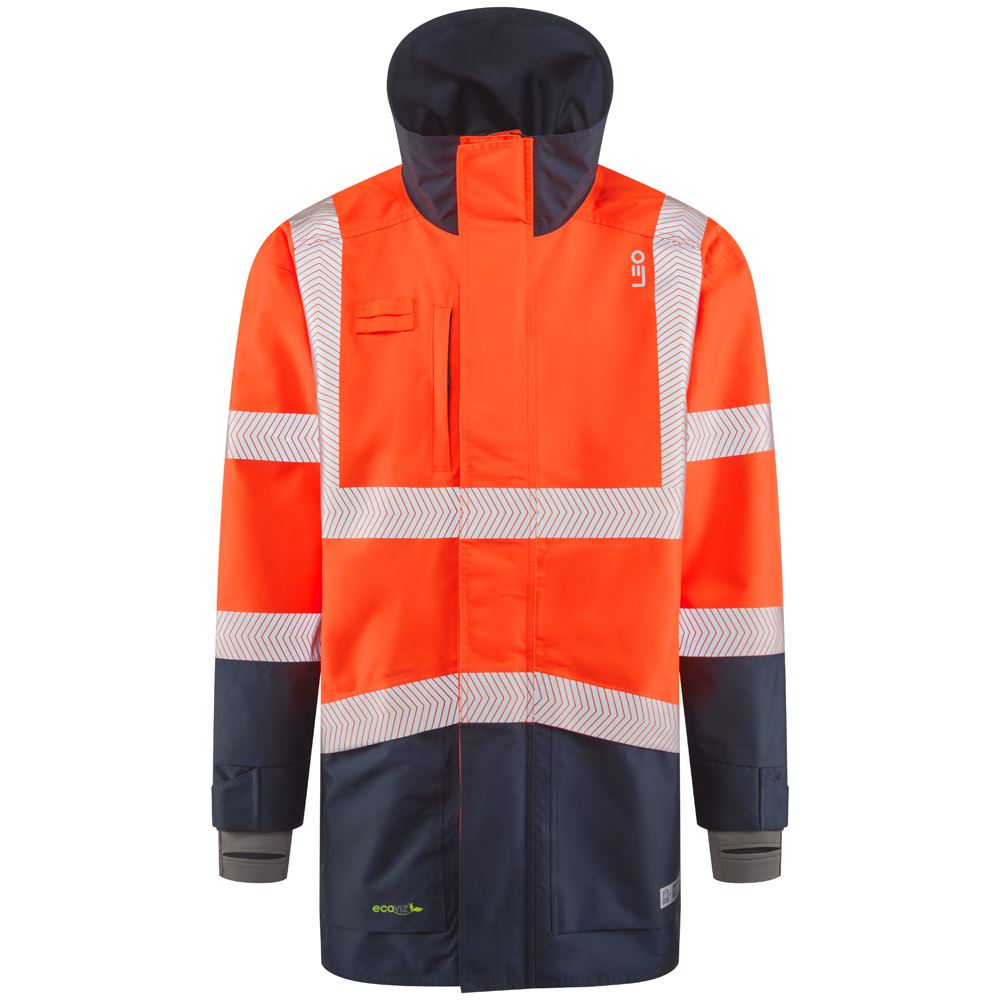 Leo Workwear Clovelly Leo Ecoviz 15K Performance+ Breathable Anorak Hi Vis