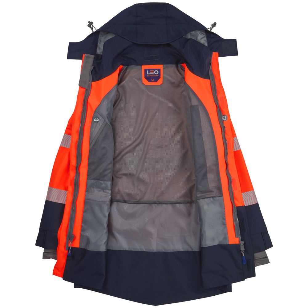 Leo Workwear Clovelly Leo Ecoviz 15K Performance+ Breathable Anorak Hi Vis