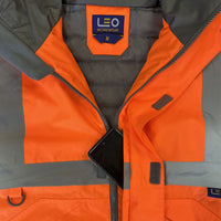 Leo Workwear Chivenor Leo Ecoviz 4K Baffle Lined Bomber Jacket Hi Vis Class 3